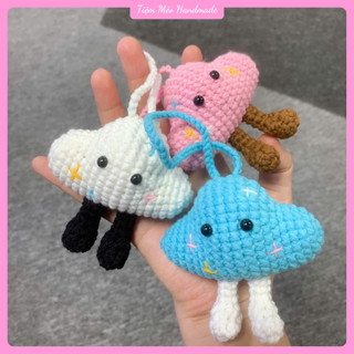 [Ảnh Thật + Order 1-2 ngày] Móc Khóa Đám Mây Bằng Len Handmade Làm Móc Khóa, Đồ Trang Trí