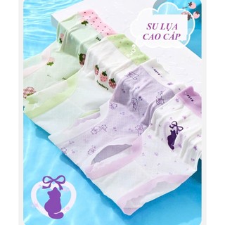 [S06 Hàng cao cấp kháng khuẩn 10A] MIX HÌNH Combo 4 quần chíp su lụa cao cấp, quần lót cho bé gái mềm mịn mát, an toàn