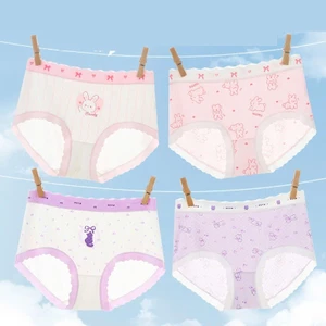 MIX HÌNH Combo 4 quần chíp su lụa cao cấp, quần lót cho bé gái mềm mịn mát, an toàn