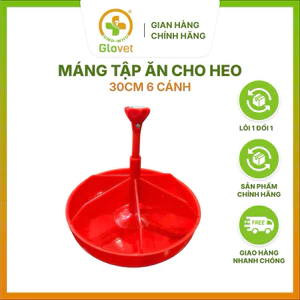 Máng tập ăn tròn 30cm cho heo con - nhựa nguyên sinh cao cấp màu đỏ