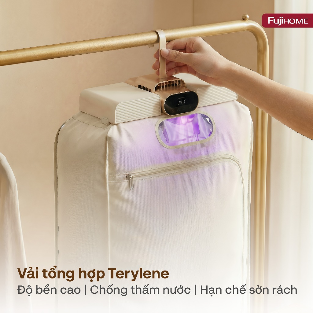 Máy sấy quần áo Nhập Khẩu FUJIHOME FCD16, lồng sấy gấp gọn sấy khô nhanh 600W khử trùng UV