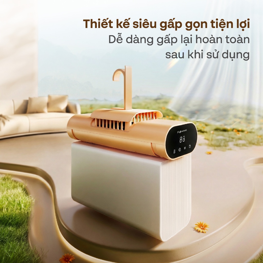 Máy sấy quần áo Nhập Khẩu FUJIHOME FCD16, lồng sấy gấp gọn sấy khô nhanh 600W khử trùng UV