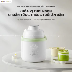 Máy Xay Nấu Thức Ăn Bear BFM - 045KN Dung Tích 0.35L Lưỡi Dao 3 Tầng 6 Lưỡi Xay Nhuyễn Ăn Dặm Cho Bé 🌿