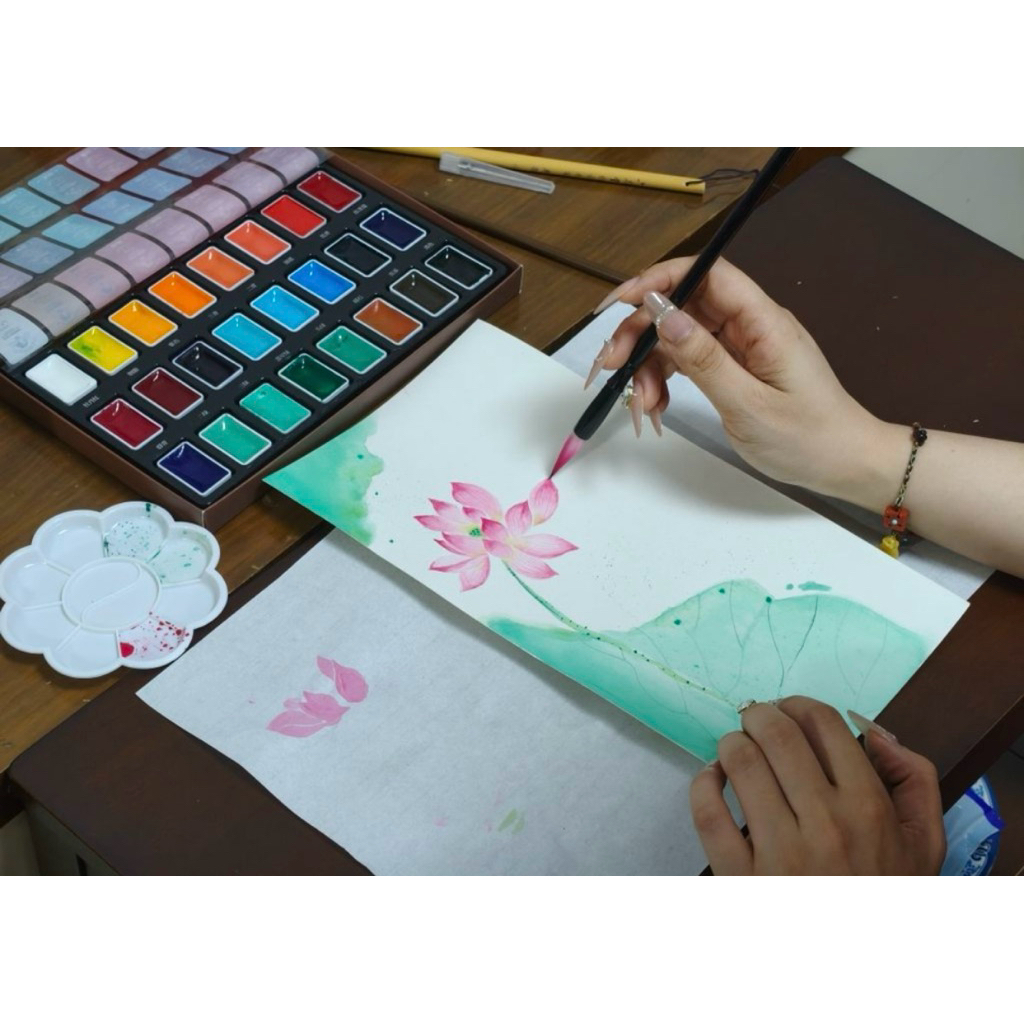 Bộ Màu Nén Vẽ Tranh Thủy Mặc 24 Màu – Màu Sáp Cao Cấp Cho Thư Họa, Thủy Mặc