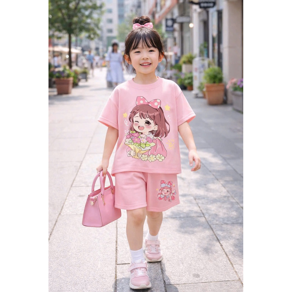 Bộ quần áo mùa hè cho bé gái 13-46kg mẫu CÔ GÁI dễ thương, nhẹ nhàng