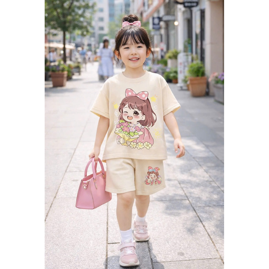 Bộ quần áo mùa hè cho bé gái 13-46kg mẫu CÔ GÁI dễ thương, nhẹ nhàng