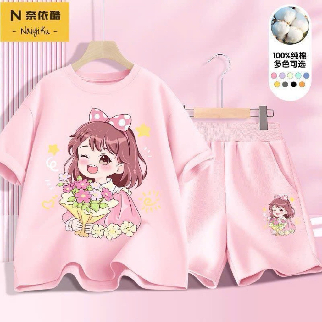 Bộ quần áo mùa hè cho bé gái 13-46kg mẫu CÔ GÁI dễ thương, nhẹ nhàng