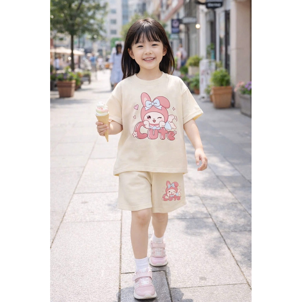 Bộ cộc tay mùa hè cho bé gái 13-46kg mẫu CUTE chất cotton, nhẹ nhàng, ngộ nghĩnh