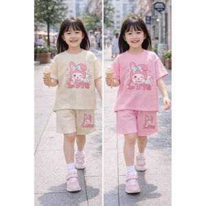 Bộ cộc tay mùa hè cho bé gái 13-46kg mẫu CUTE chất cotton, nhẹ nhàng, ngộ nghĩnh