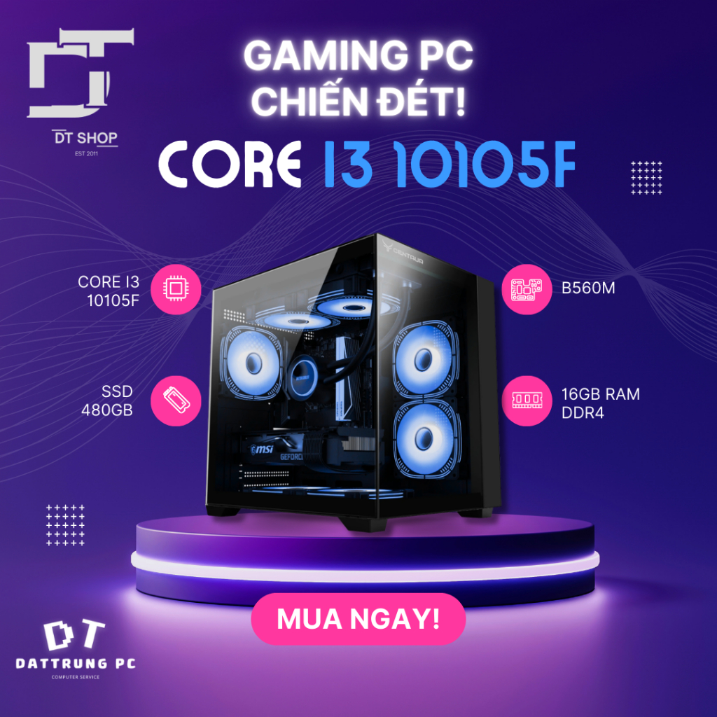 PC Gaming Core i3 10105F | H410M | RAM 16GB DDR4 | SSD 480GB | Nguồn ...