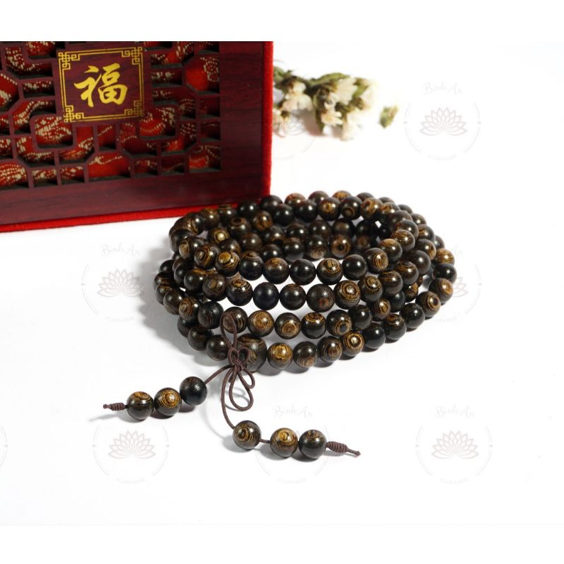 Vòng Tay Trầm Hương Sánh chìm 108 Hạt Quảng Nam Cao Cấp - Chuỗi Đeo Tay Nam Nữ Thiền Định, Phong Thủy (Thơm Tự Nhiên)