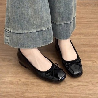 Giày Búp Bê Nữ Màu bạc Mary Jane Quai Ngang Nơ Nhỏ Da Mềm – Giày Nữ Dễ Thương Phong Cách Hàn Quốc M062