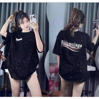 Áo Phông, Áo Thun Nam Nữ Dáng Rộng In Chữ Vảy Sơn Siêu Hot