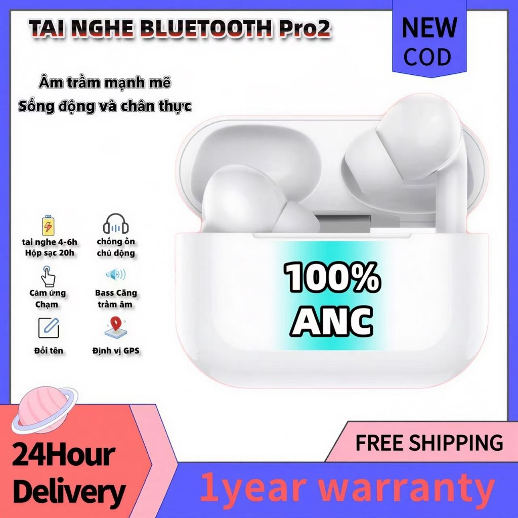 Tai nghe Bluetooth Pro3 Air4 （ANC45DB） Âm bass mạnh mẽ, hiệu ứng âm thanh không gian và kết nối tự động Định vị Đổi tên