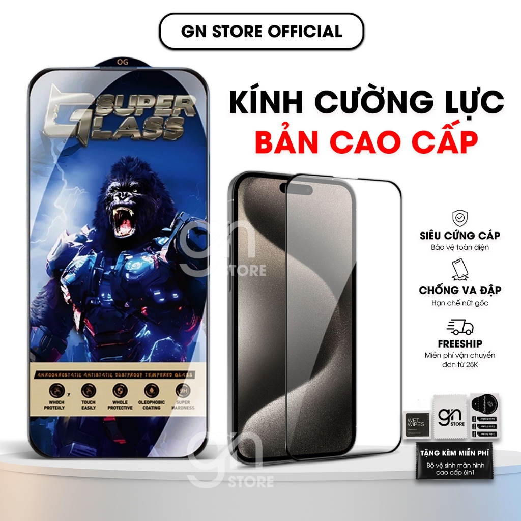 [𝗣𝗥𝗘] Kính cường lực iPhone 17 Promax 16/15/14/13/12/11 Pro/Plus/Mini Xs/Xr bản cao cấp – GNSTORE