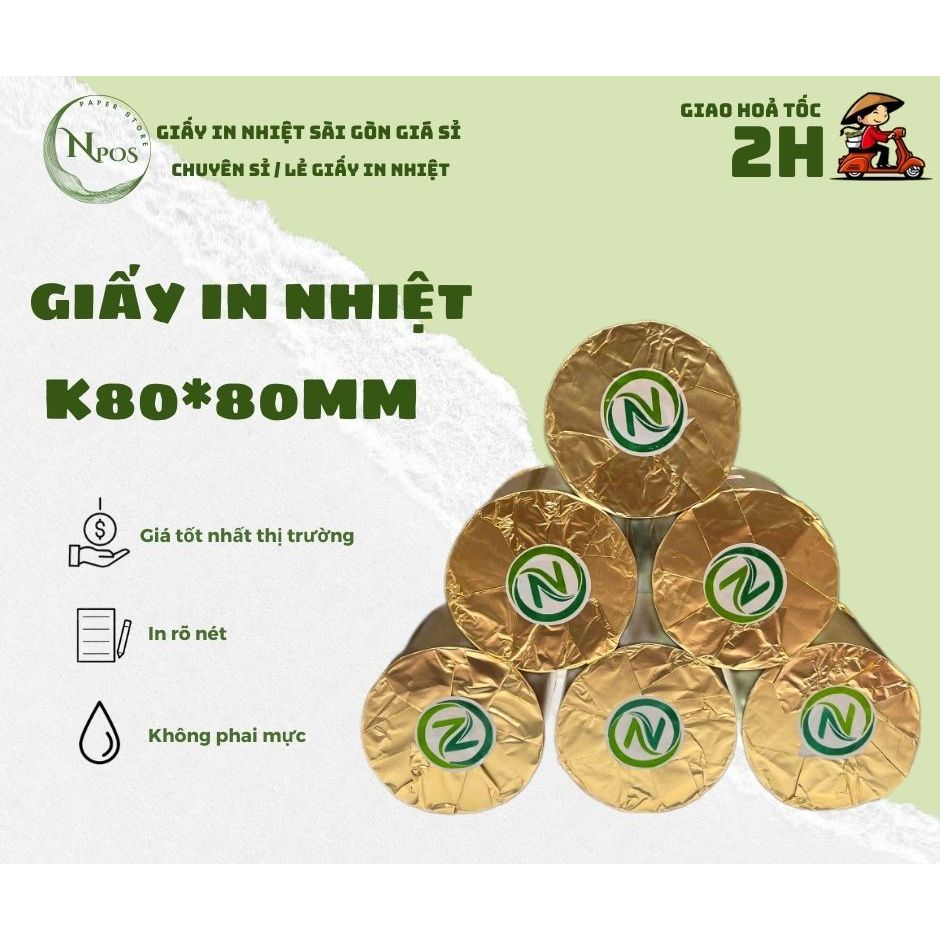 Thùng 50 Cuộn K80x80 Giấy In Bill, Giấy In Hóa Đơn, Giấy In Nhiệt K80, , giá rẻ