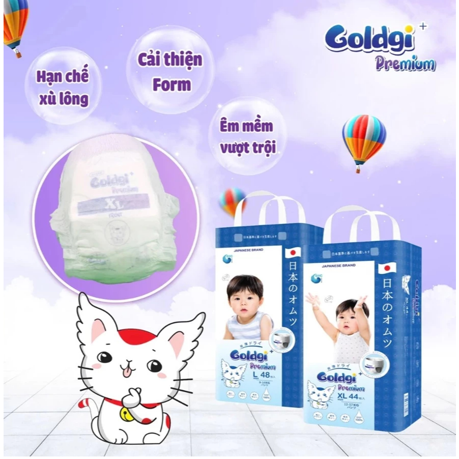 BỈM DÁN/ QUẦN GOLDGI Premium - Signature đủ SIZE NB92/S84/M66/M60/L48/L56/XL44/XXL32