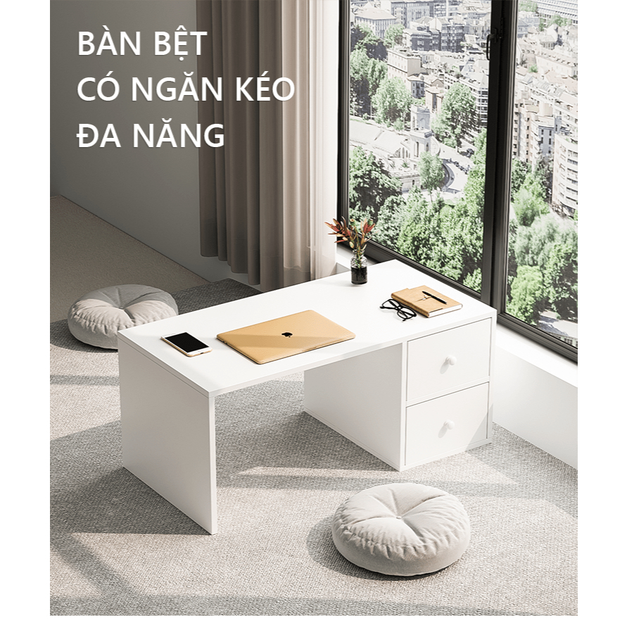 [FREESHIP] Bàn Trang Điểm Ngồi Bệt Có Ngăn Kéo - Bàn Làm Việc Gỗ MDF Phủ Melamine Cao Cấp Sang Trọng
