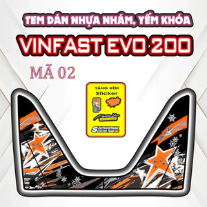 ''FREESHIP'' Decal Trang Trí Nhựa Nhám Xe VINFAST_EVO_200 Bảo Vệ Làm Mới, Không Để Lại Keo Khi Gỡ . Sale evo200 Mã 02