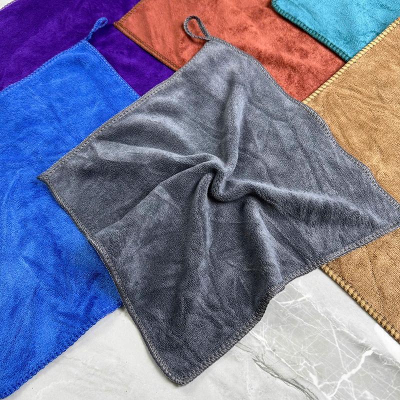 Combo 10 Khăn lau microfiber 30x30cm – lau xe ô tô, nhà bếp, kính, tay –  không rụng lông, siêu thấm