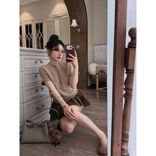 •𝙆𝙞𝙣𝙜𝙨𝙝𝙤𝙥𝙗𝙚𝙖𝙪𝙩𝙮•Áo Len Tiêu Nâu Mỏng Xinh QC