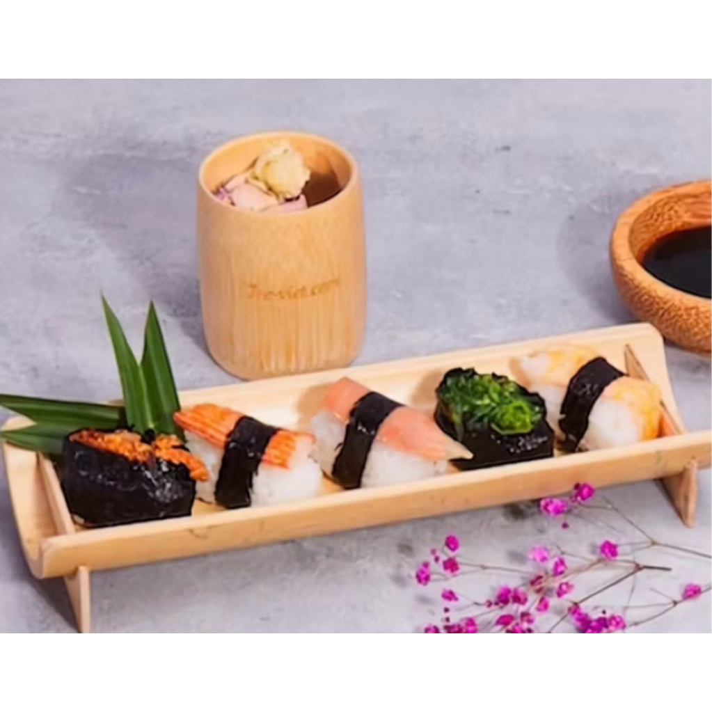 combo 5 Khay Tre Đựng Đồ Ăn Handmade – Khay Tre Sushi, Bánh, Trái Cây Trang Trí Bàn Ăn