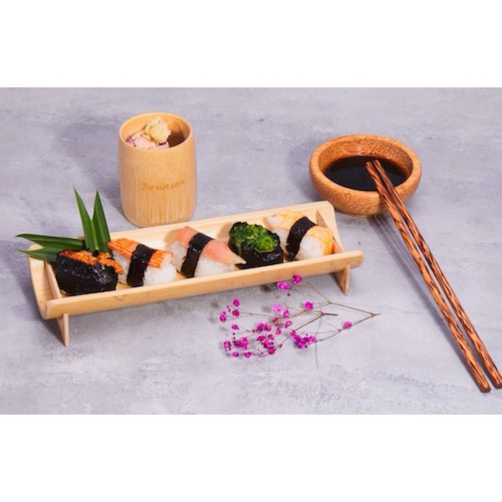 combo 5 Khay Tre Đựng Đồ Ăn Handmade – Khay Tre Sushi, Bánh, Trái Cây Trang Trí Bàn Ăn