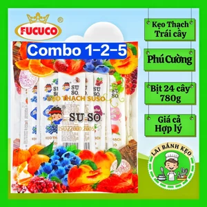 Combo 1-3-5 Bịt Thạch Suso Trái Cây Phú Cường-FUCUCO, Trọng lượng 780g/24cây