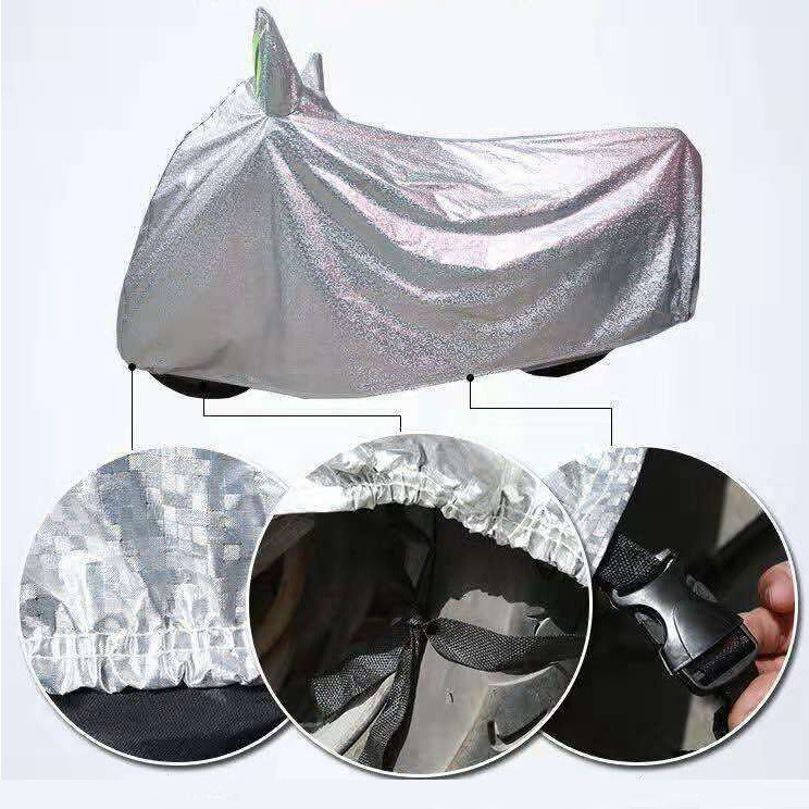 Bạt Phủ Xe Máy Vải Dù Tráng Nhôm 3 Lớp, Có Lớp Lót Mền Chống Xước xe,bảo vệ xe bền đẹp