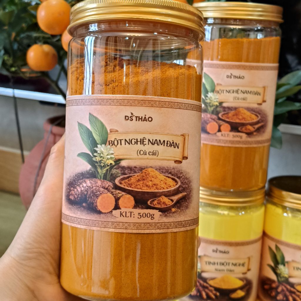 500g Bột nghệ đỏ củ cái đã ngâm sạch nhựa, loại bớt tạp dầu tinh dầu Ds Thảo