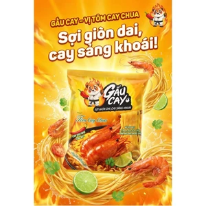Mì Gấu Cay Tôm Cay Chua – Mì Ăn Liền Sợi Dai Giòn, Vị Cay Kích Thích, Thơm Ngon Tiện Lợi Giá Tốt