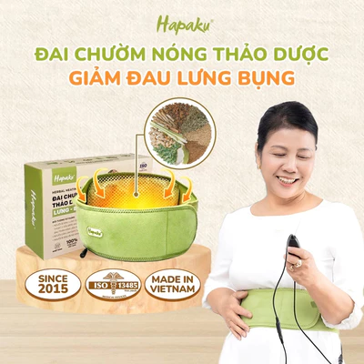 Đai Chườm Thảo Dược Lưng Bụng Hapaku, Giảm Đau Mỏi Lưng Do Thoát Vị Đĩa Đệm, Thoái Hóa Cột Sống, Máy Massage Lưng