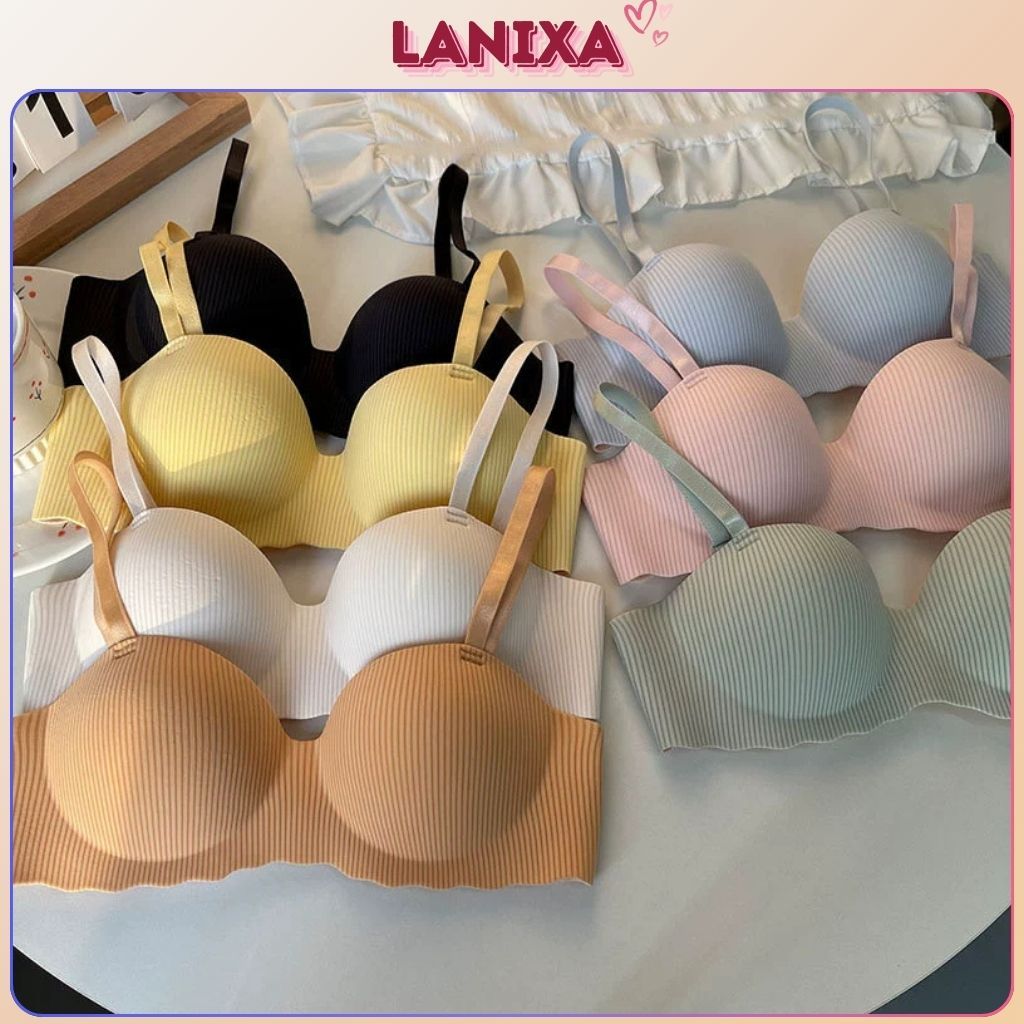 Áo ngực nữ su đúc không gọng đệm mỏng mút bàn tay ôm ngực chống chảy xệ kiểu dáng cute LANIXA A5277