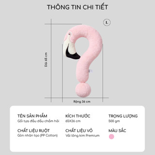 Gối Tựa Đầu Tựa Cổ Hình Dấu "?" HỒNG HẠC Vải Lông Kim Premium, Dùng Cho Thư Giãn, Du Lịch, Decor, Quà Tặng 2u.lifestyle