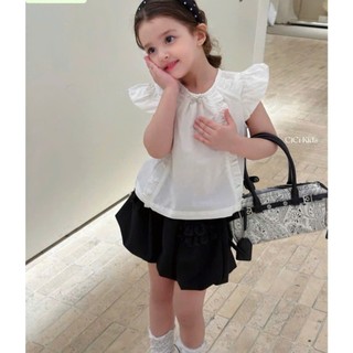 [B&G] Sét bộ tiểu thư áo trắng cánh tiên kèm quần bí đen cho bé gái từ 2-12 tuổi(2-45kg)