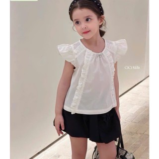 [B&G] Sét bộ tiểu thư áo trắng cánh tiên kèm quần bí đen cho bé gái từ 2-12 tuổi(2-45kg)