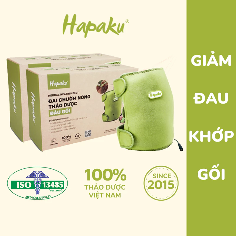 Bộ 2 Đai Chườm Khớp Gối Làm Nóng Bằng Điện Hapaku, Massage Đầu Gối, Giảm Đau Nhức Mỏi, Hỗ Trợ Vận Động — ảnh 1