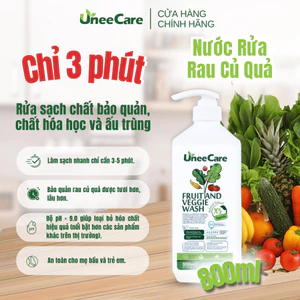 Nước rửa rau củ quả UneeCare 800ML - Làm sạch vi khuẩn và hóa chất trên rau củ quả