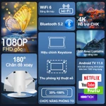 Máy chiếu mini di động dùng tại nhà với WiFi, màn hình 4K siêu nét và phần mềm phát video trực tuyến Netflix và YouTube — ảnh 4
