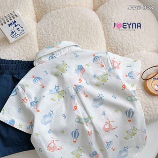 Set Bộ Sơ Mi Cộc Tay Bé Trai Họa Tiết Đáng Yêu Ngộ Ngĩnh - Chất Liệu Cao Cấp Mềm Thấm Hút Mồ