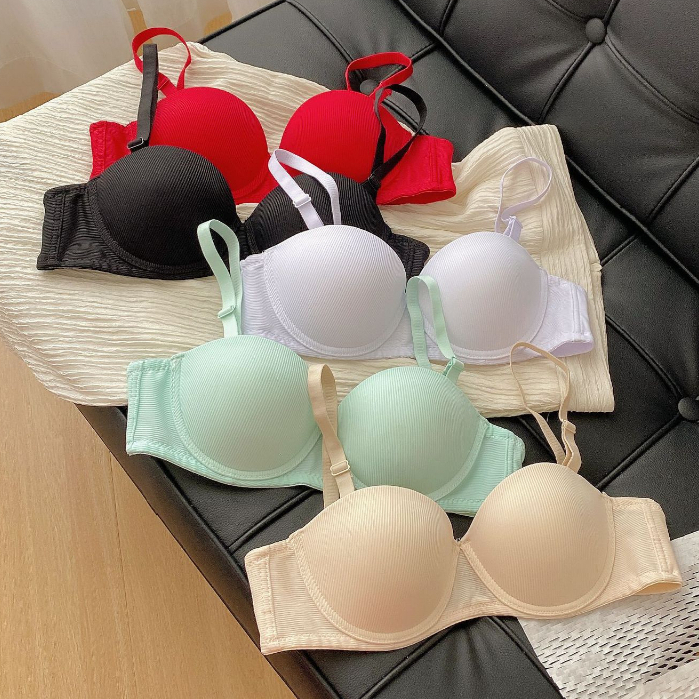 Áo ngực nữ có gọng cotton gân tăm đệm mút vừa nâng đỡ ngực định hình tạo quả gợi cảm sexy LANXA A824