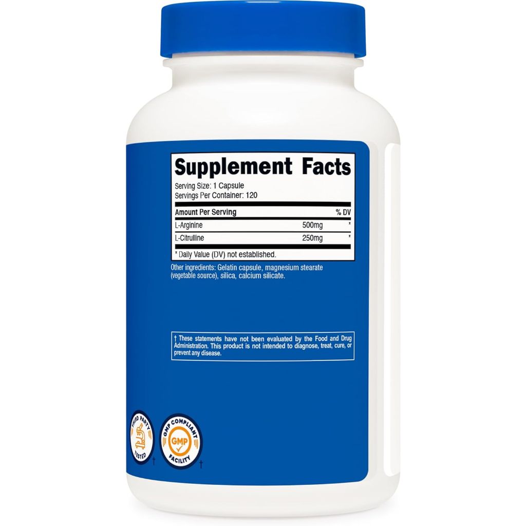 NUTRICOST L-ARGININE & L-CITRULLINE 120 CAPS – Bổ Sung Amino Acid Cho Người Tập Thể Thao