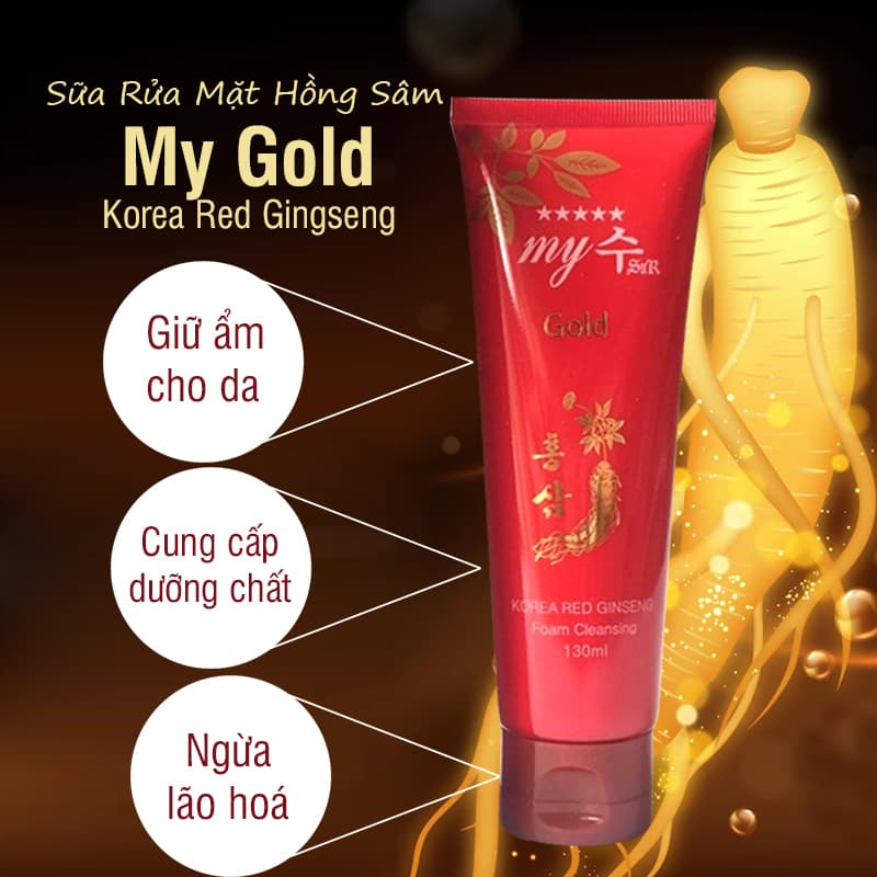 Sữa Rửa Mặt Sâm Vàng Hàn Quốc My Gold Red Ginseng Foam Cleaning ( hàng mới về )