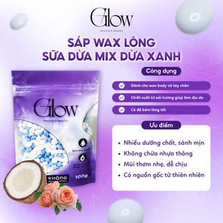 Combo Chén Nấu Sáp Wax Lông Silicone Màu Hồng GLOWWAXING + 100gr Sáp Cao Cấp Siêu Bám Lông CHE TÊN