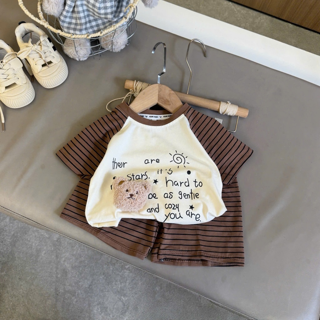 Bộ Đồ Cho Bé Trai Bé Gái 5-15kg - Set Quần Áo Trẻ Em Cotton Co Giãn 4 Chiều, Thấm Hút Môi Hôi, Họa Tiết Đáng Yêu