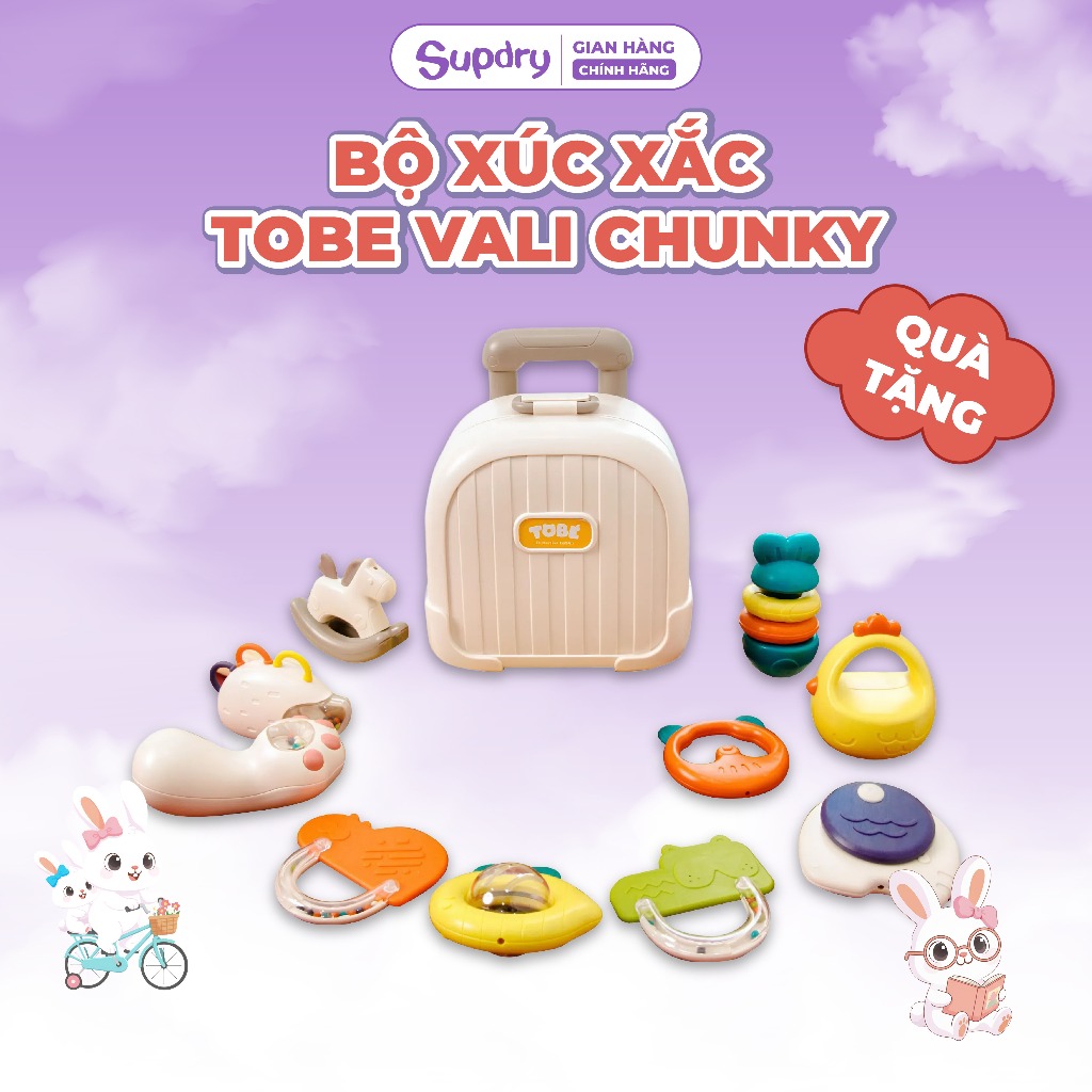 Bộ Đồ Chơi Xúc Xắc Tobe 10 Chi Tiết - Bộ Xúc Xắc Gặm Nướu Cho Bé (QT)