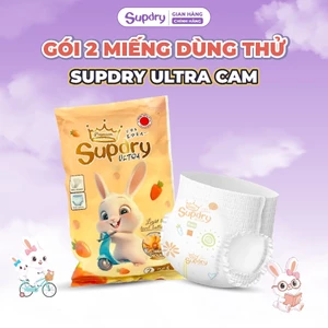 Túi 2 Miếng Dùng Thử Tã/Bỉm Supdry Ultra Cam Cao Cấp, Chống Hăm, Siêu Thấm Hút cho bé 4kg-20kg [QT]