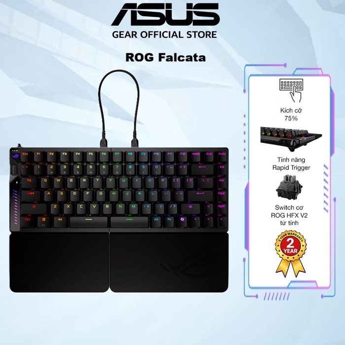 Bàn phím gaming Asus  ROG Falcata, Công nghệ không dây ROG SpeedNova 8K, Switch từ ROG HFX V2