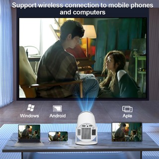 FEINODI Máy chiếu mini di động dùng tại nhà với WiFi, màn hình 4K siêu nét và phần mềm phát video trực tuyến Netflix và