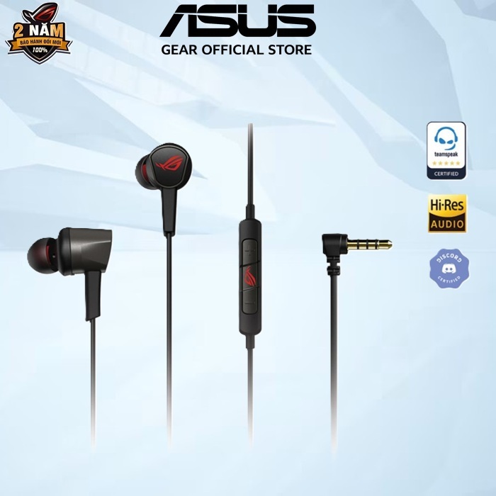 Tai nghe chơi game có dây in-ear ASUS ROG Cetra II Core kết nối 3.5 mm driver bằng silicone (LSR) và tương thích với PC